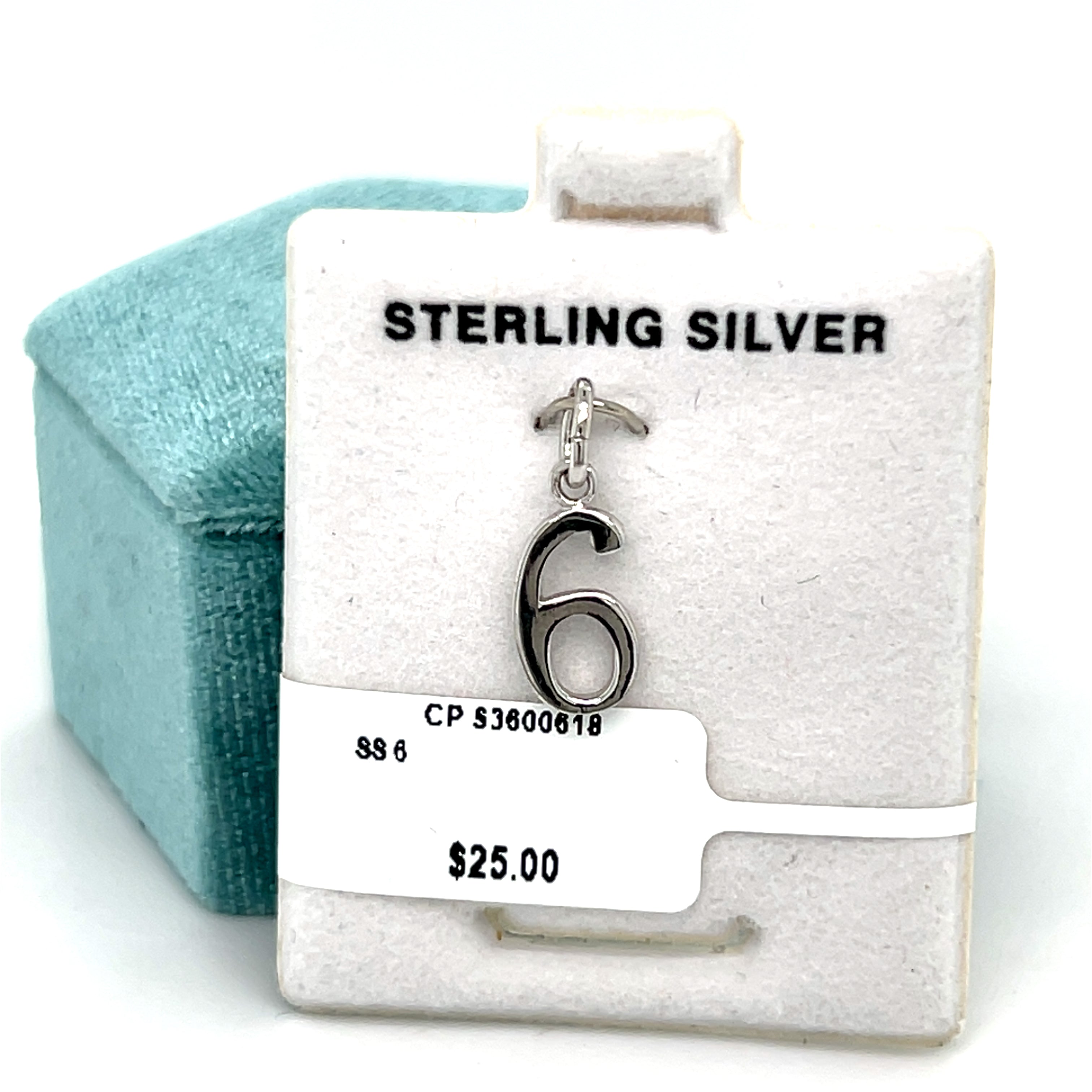 Sterling Silver Number 6 Charm