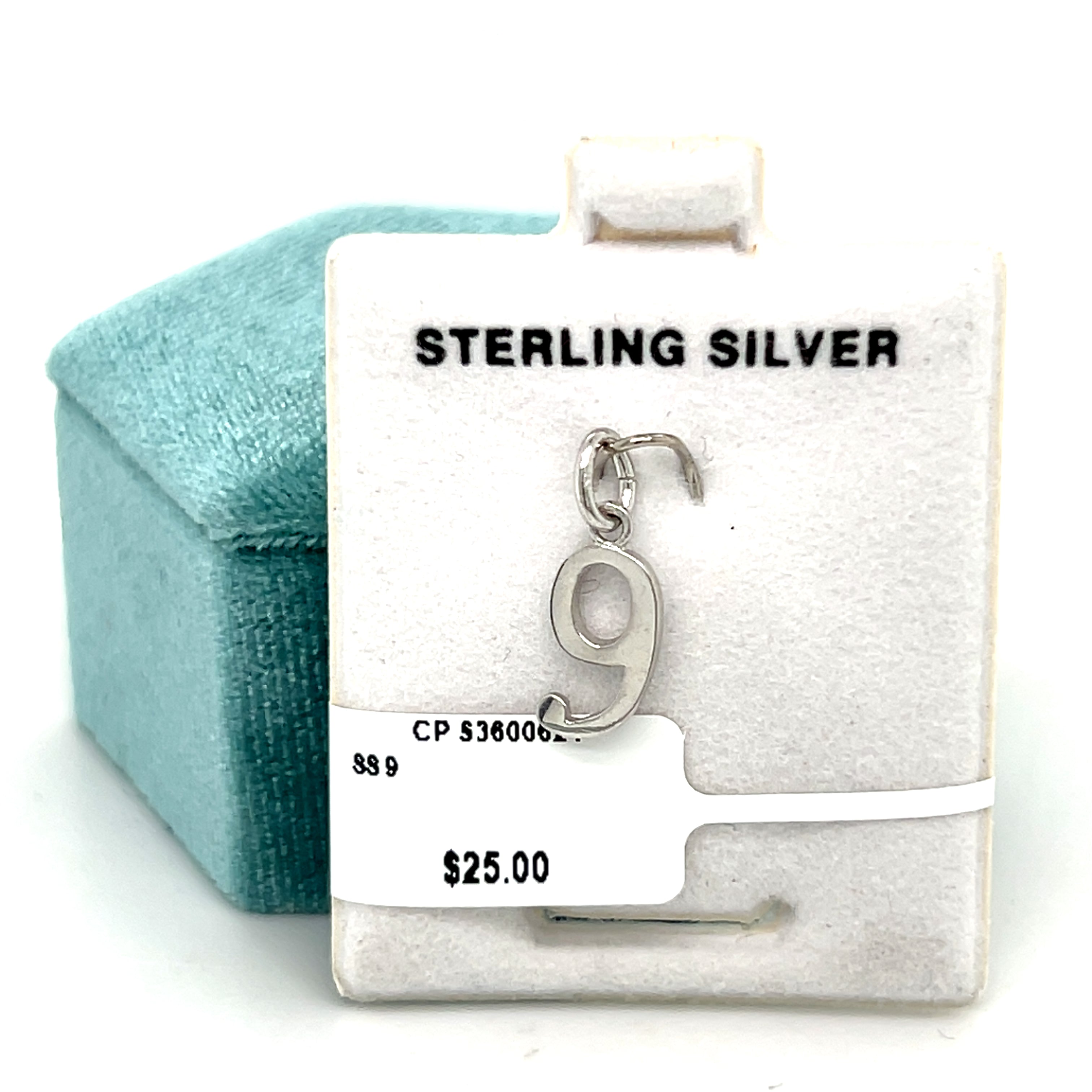 Sterling Silver Number 9 Charm