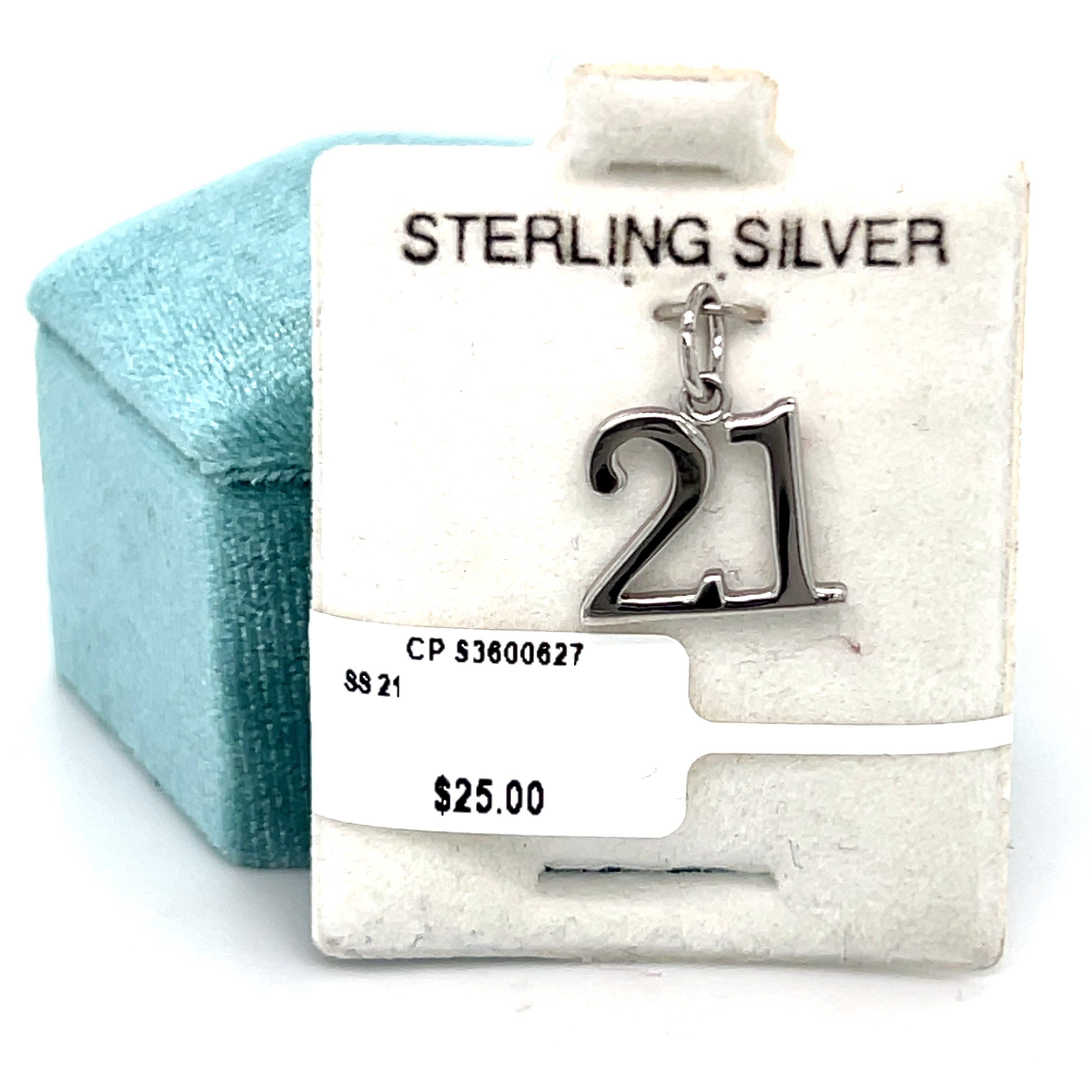 Sterling Silver Number 21 Charm