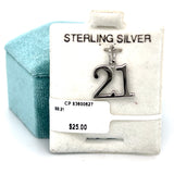 Sterling Silver Number 21 Charm