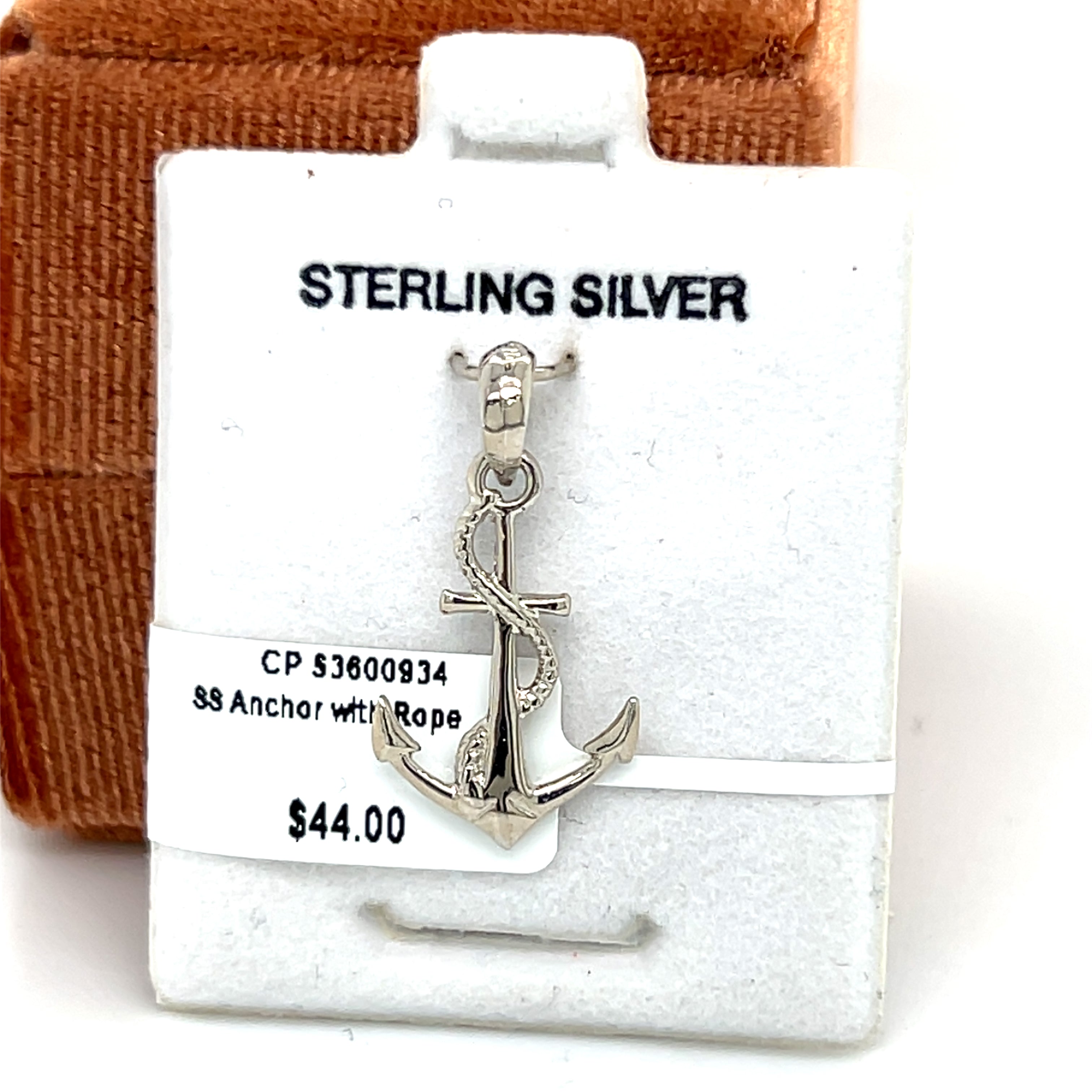 Sterling Silver Anchor with Rope Charm