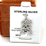 Sterling Silver Palm Tree with Two Dolphins Charm