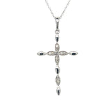 Sterling Silver 0.05 Carat Total Weight Diamond Cross Pendant
