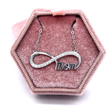 Sterling Silver Cubic Zirconia Mom Infinity Pendant – 18" Chain.