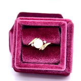 10K Yellow Gold 5mm Pearl and 2 Diamond Ring