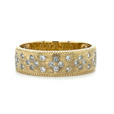 Ladies' 14K Yellow Gold 0.37 Carat Total Weight Scattered Gypsy Set Diamond Wedding/Anniversary/Stackable Band Ring