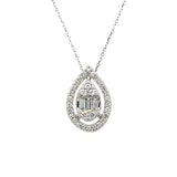 14K White Gold 0.22 Carat Total Weight Pear-Shaped Diamond Pendant