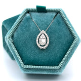 14K White Gold 0.22 Carat Total Weight Pear-Shaped Diamond Pendant