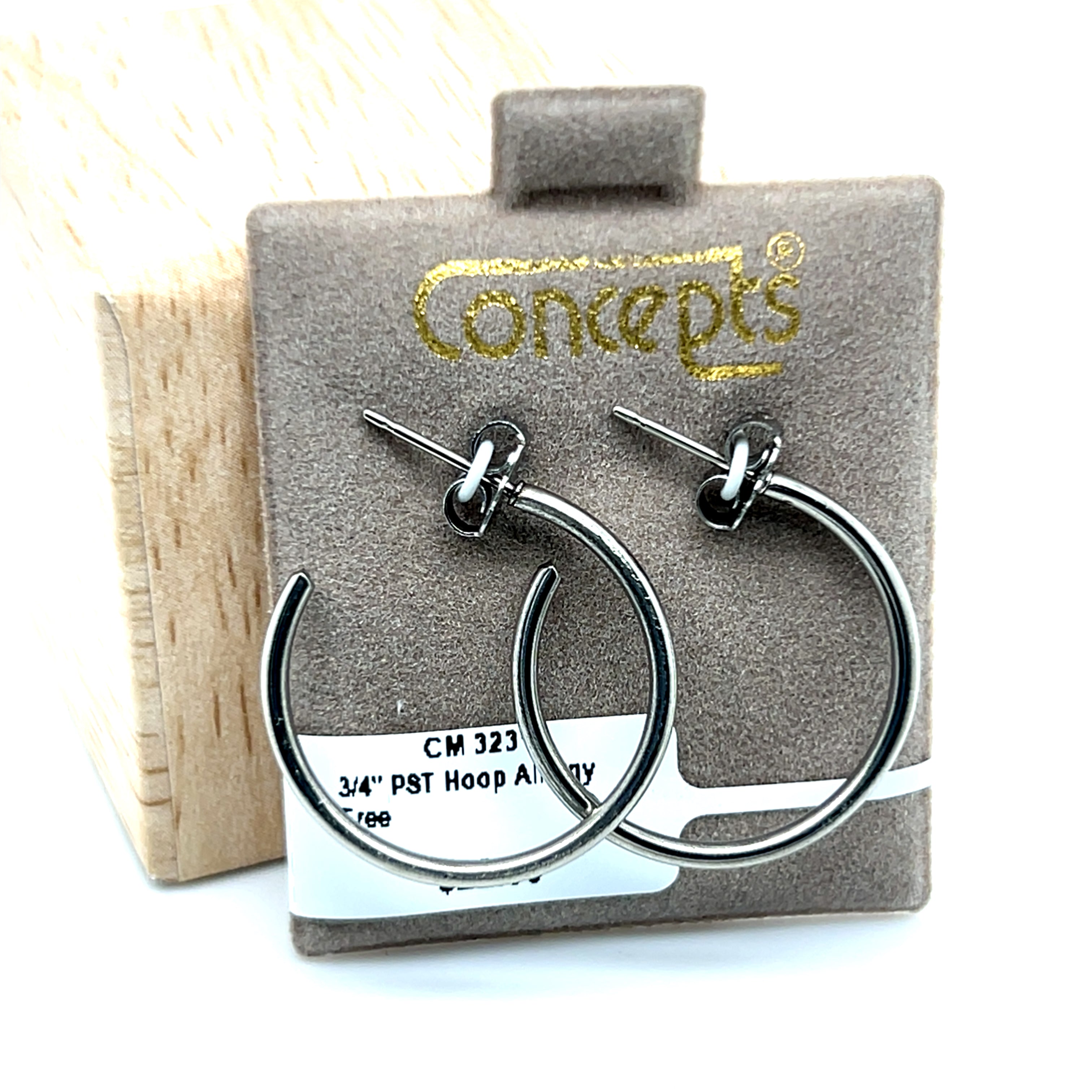 3/4" Post Hoop Allergy Free Earrings