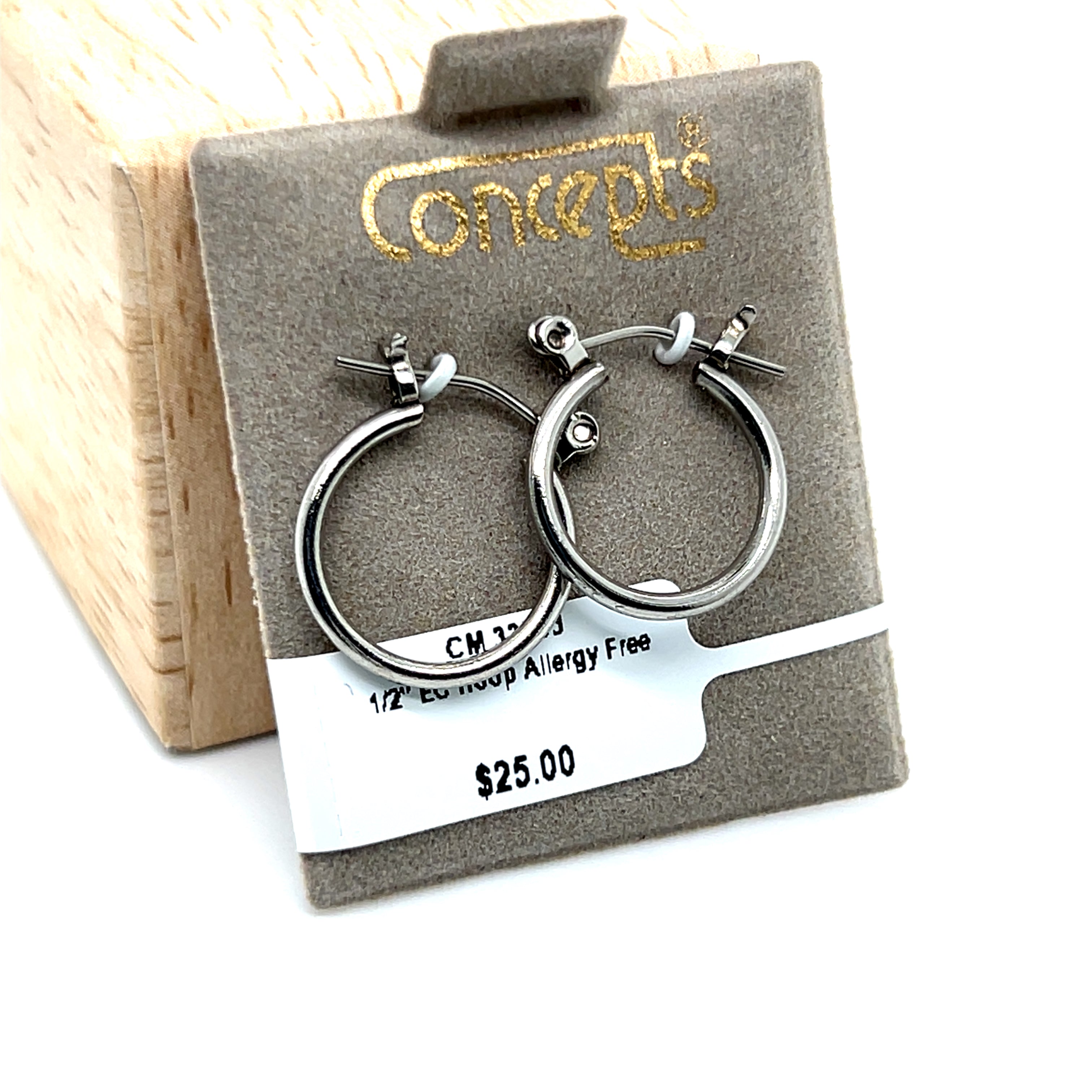 1/2" Hoop Allergy Free Earrings