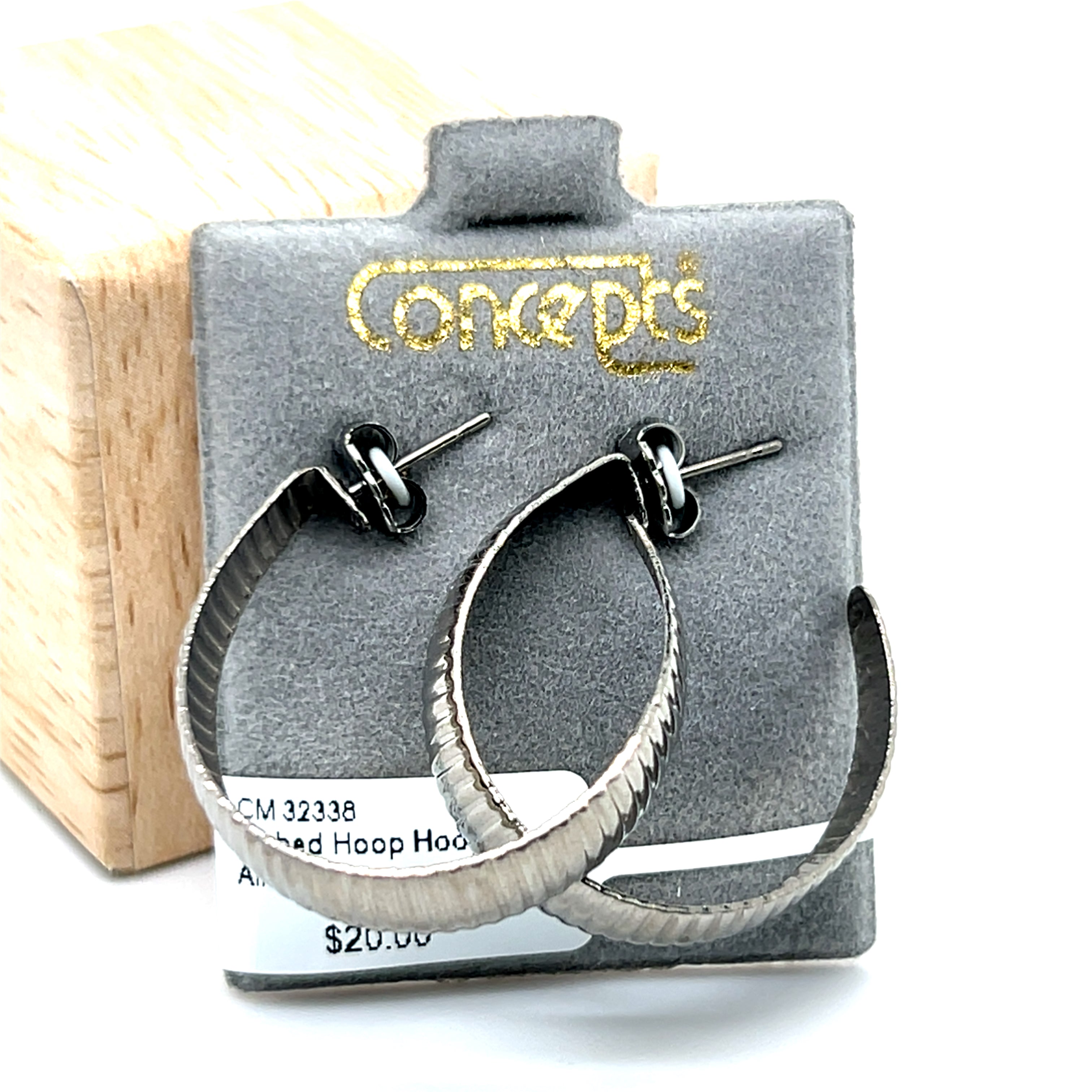 Ribbed Hoop Allergy Free Earrings
