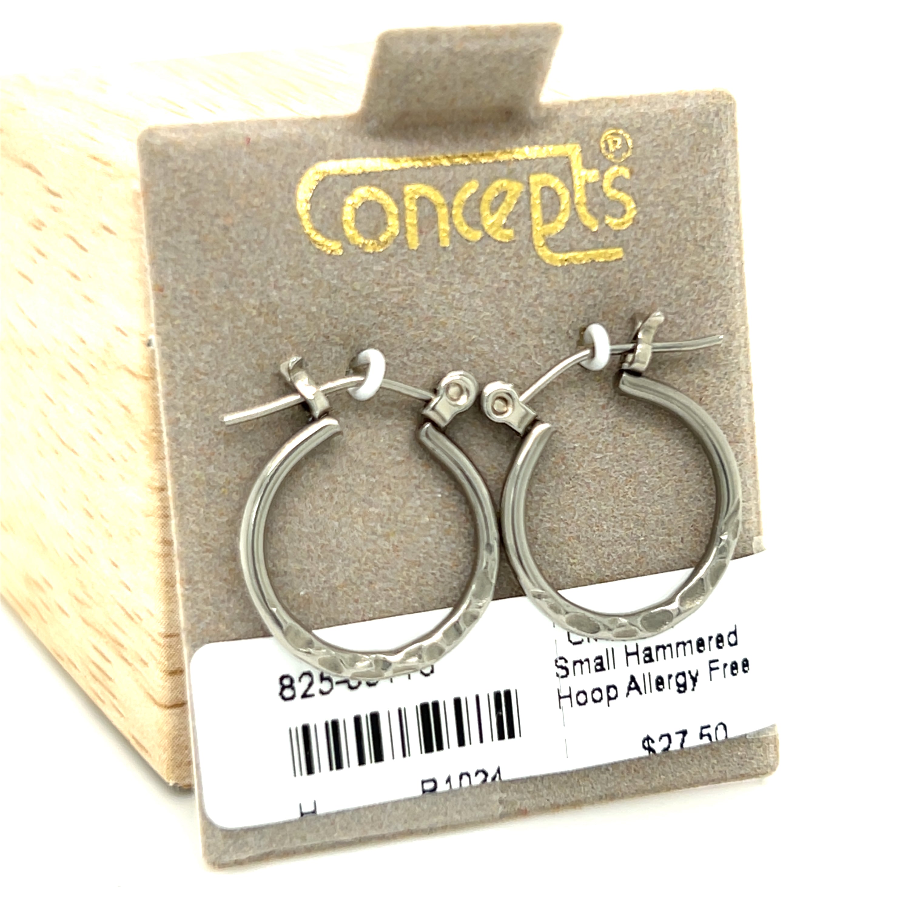 Small Hammered Hoop Allergy Free Earrings