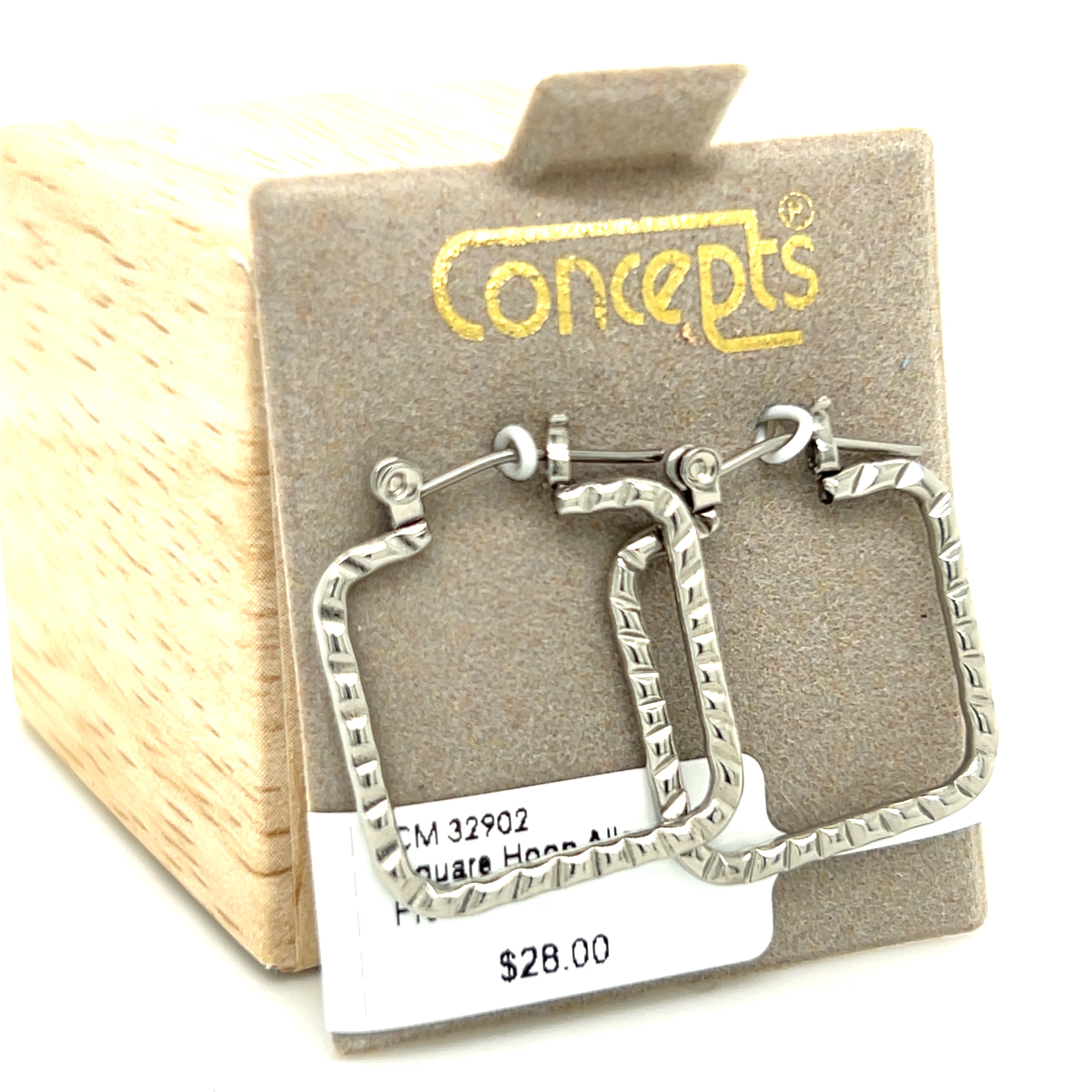 Square Hoop Allergy Free Earrings