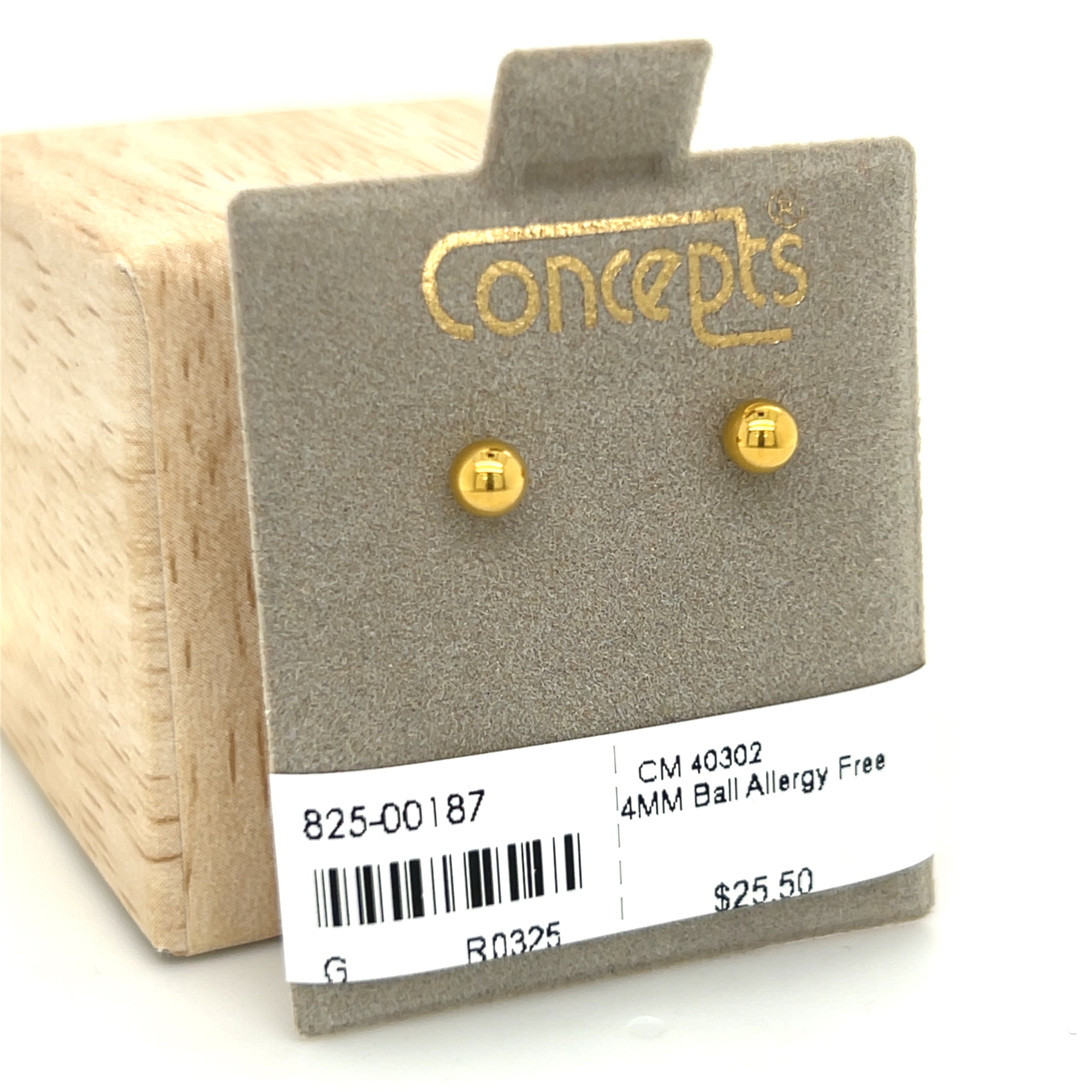 4mm Ball Allergy Free Earrings