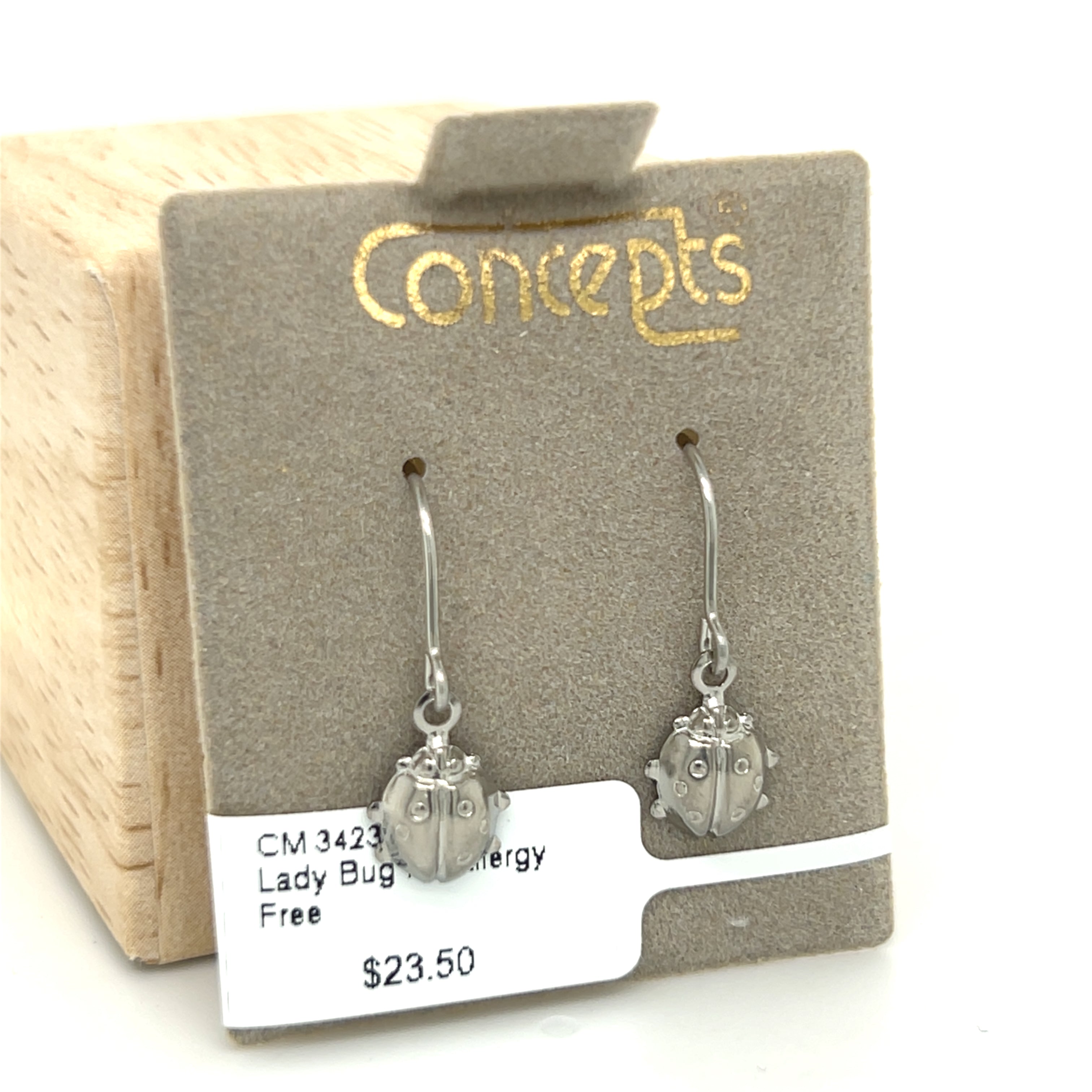 Lady Bug Fishhook Allergy Free Earrings