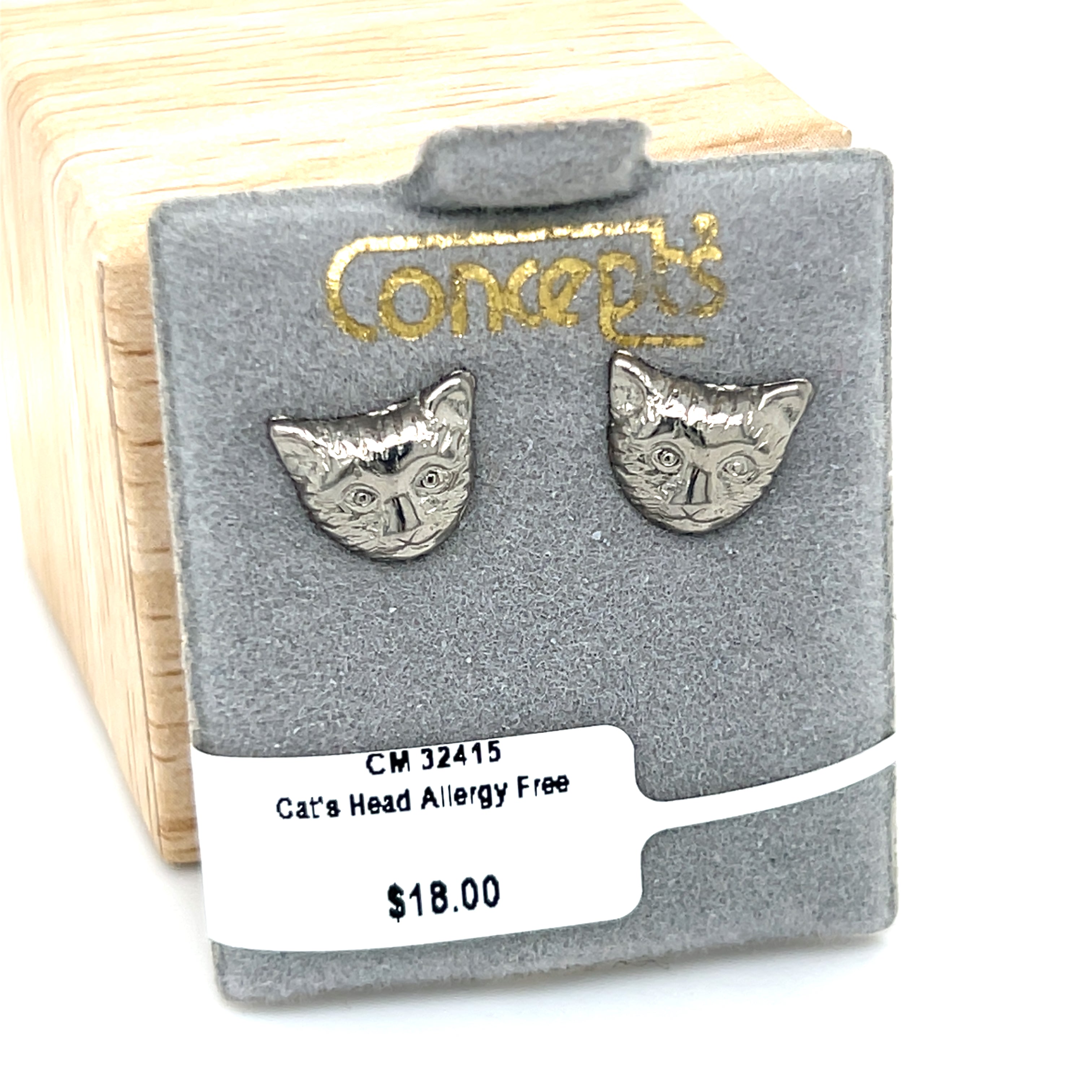 Cat's Head Allergy Free Earrings