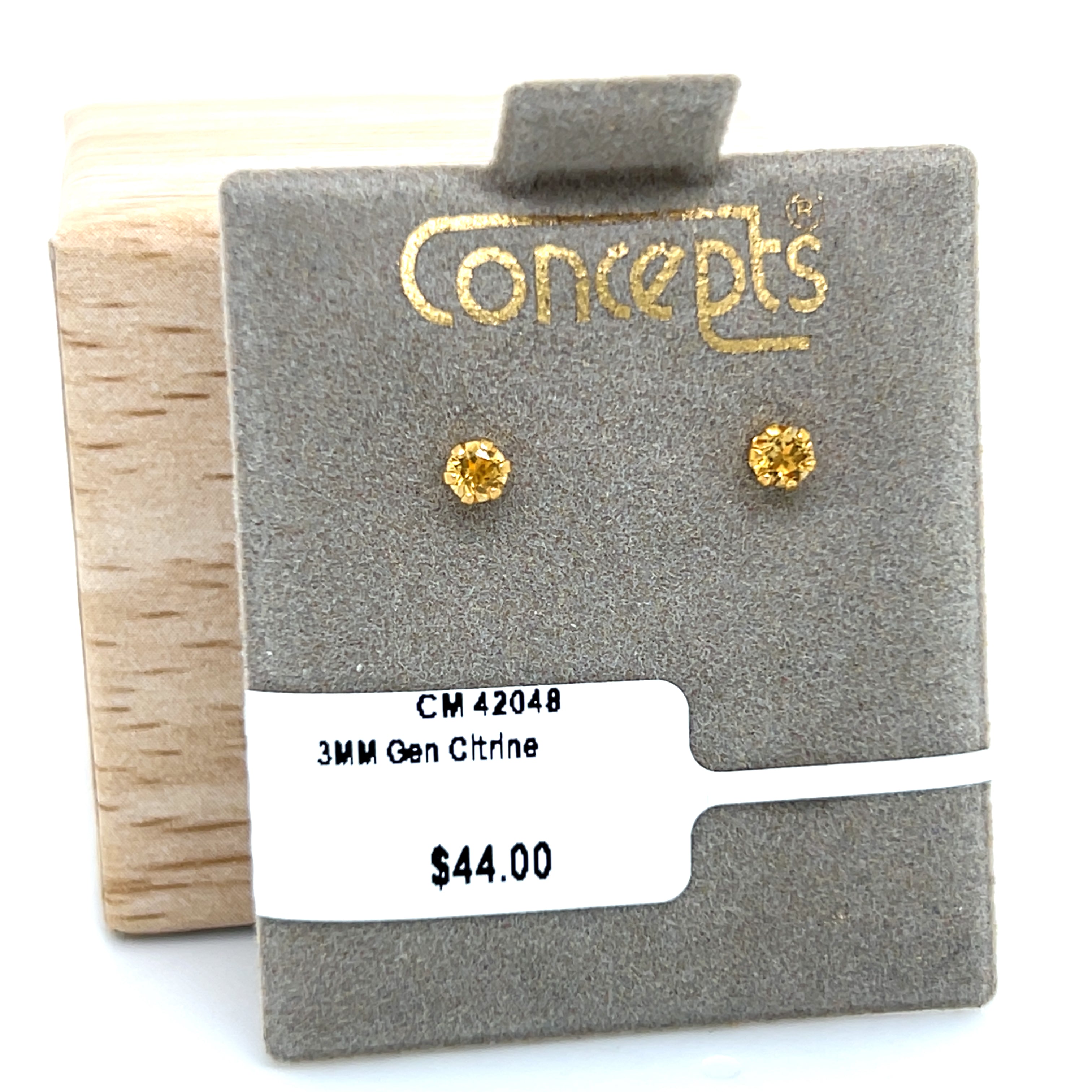 3mm Genuine Citrine Allergy Free Earrings