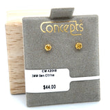 3mm Genuine Citrine Allergy Free Earrings