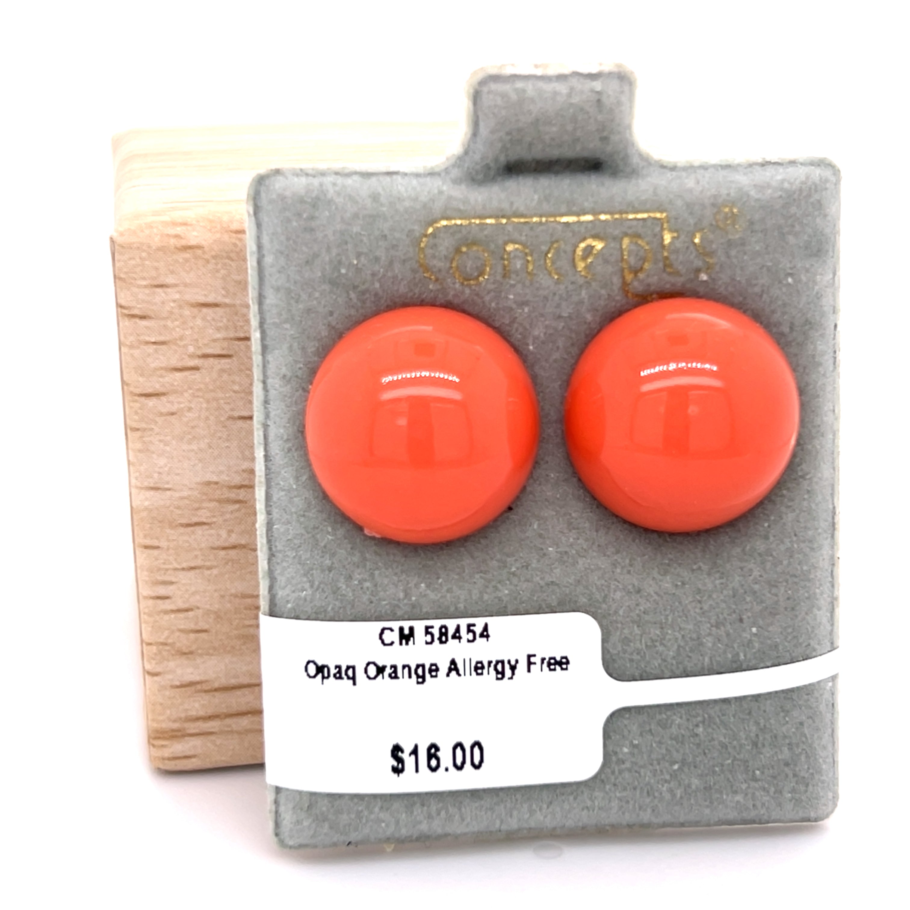 Opaque Orange Allergy Free Earrings