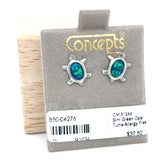 Simulated Opal Turtle Allergy Free Earrings