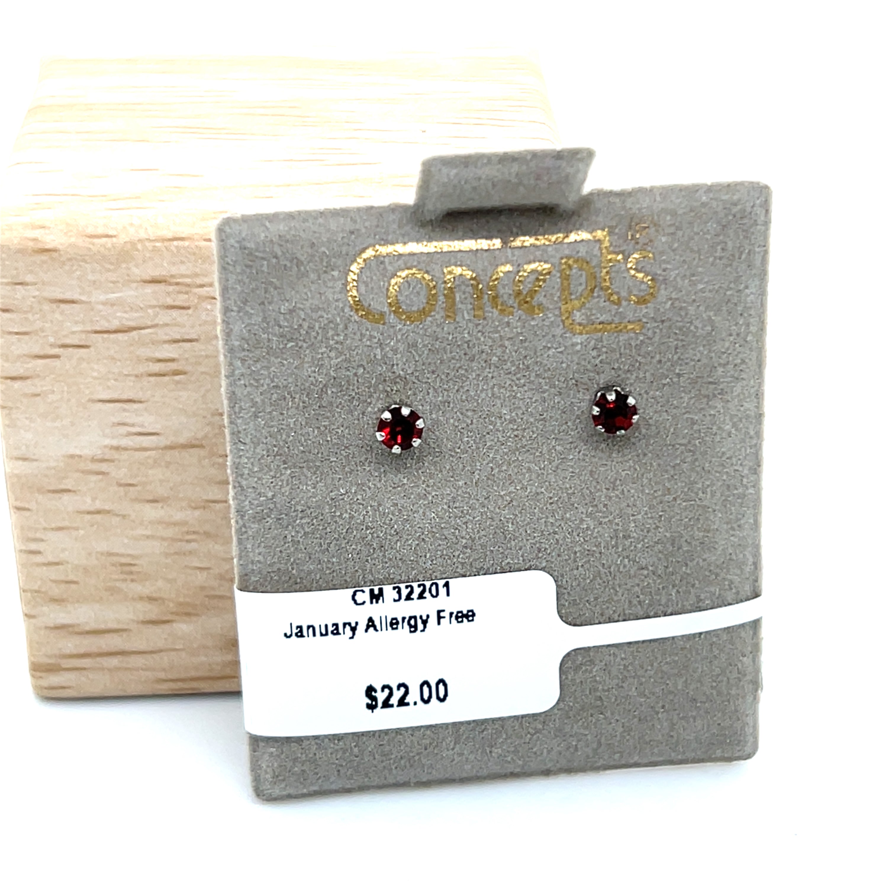 Concepts January Birthstone Allergy Free Earrings