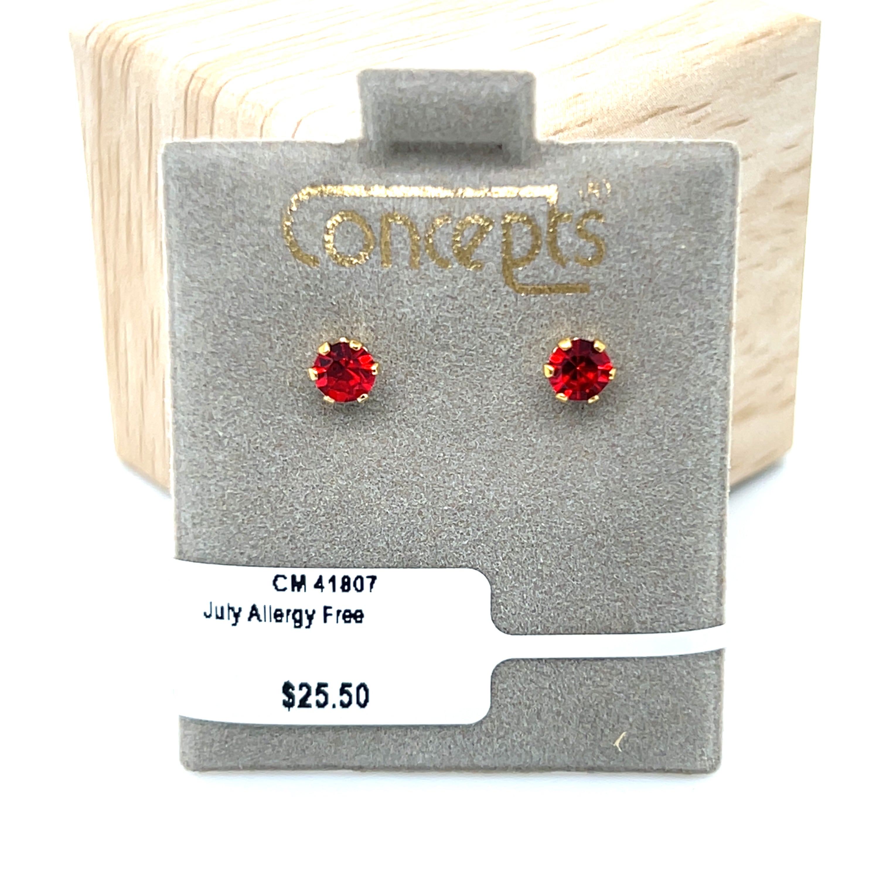 4mm July Birthstone Allergy Free Earrings