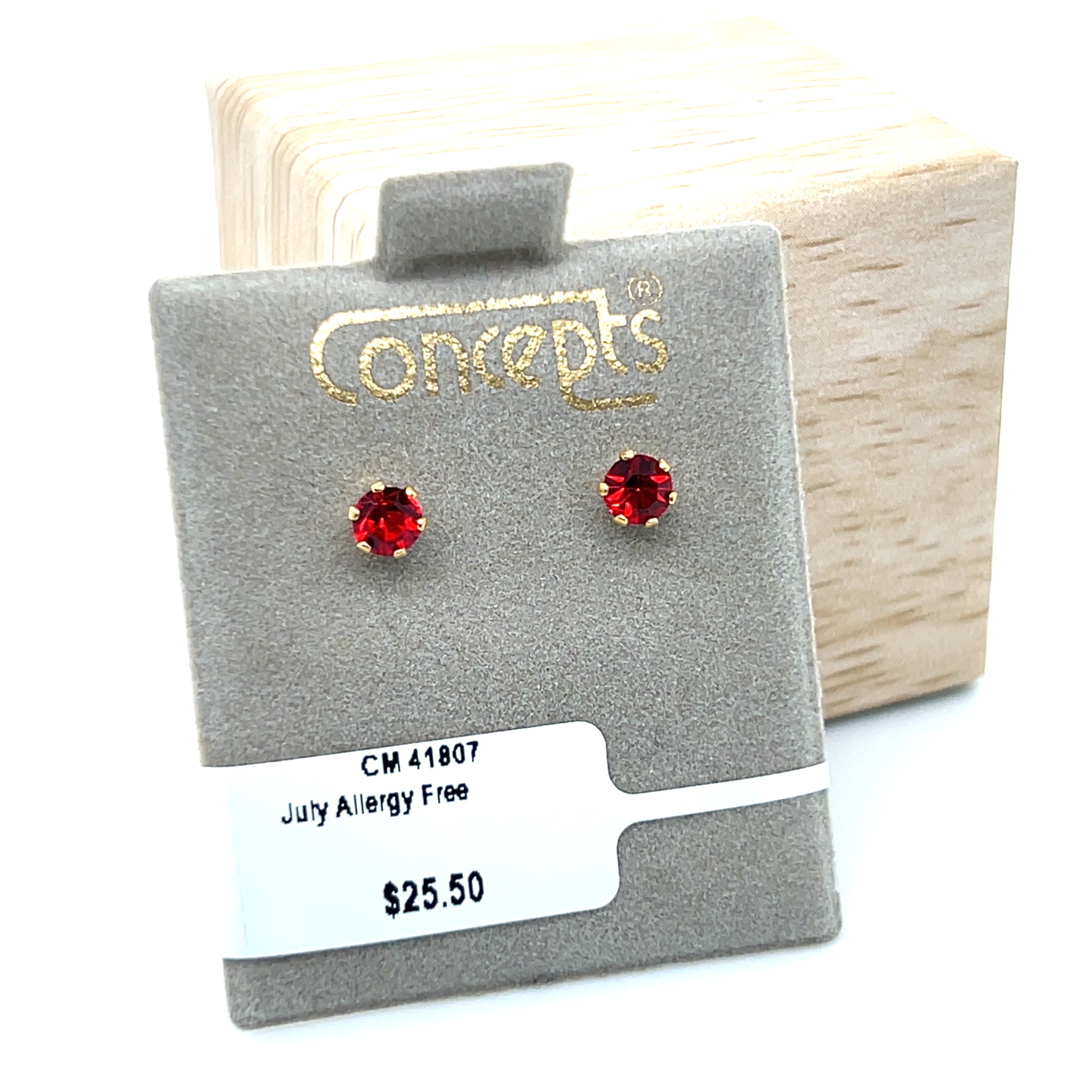 4mm July Birthstone Allergy Free Earrings