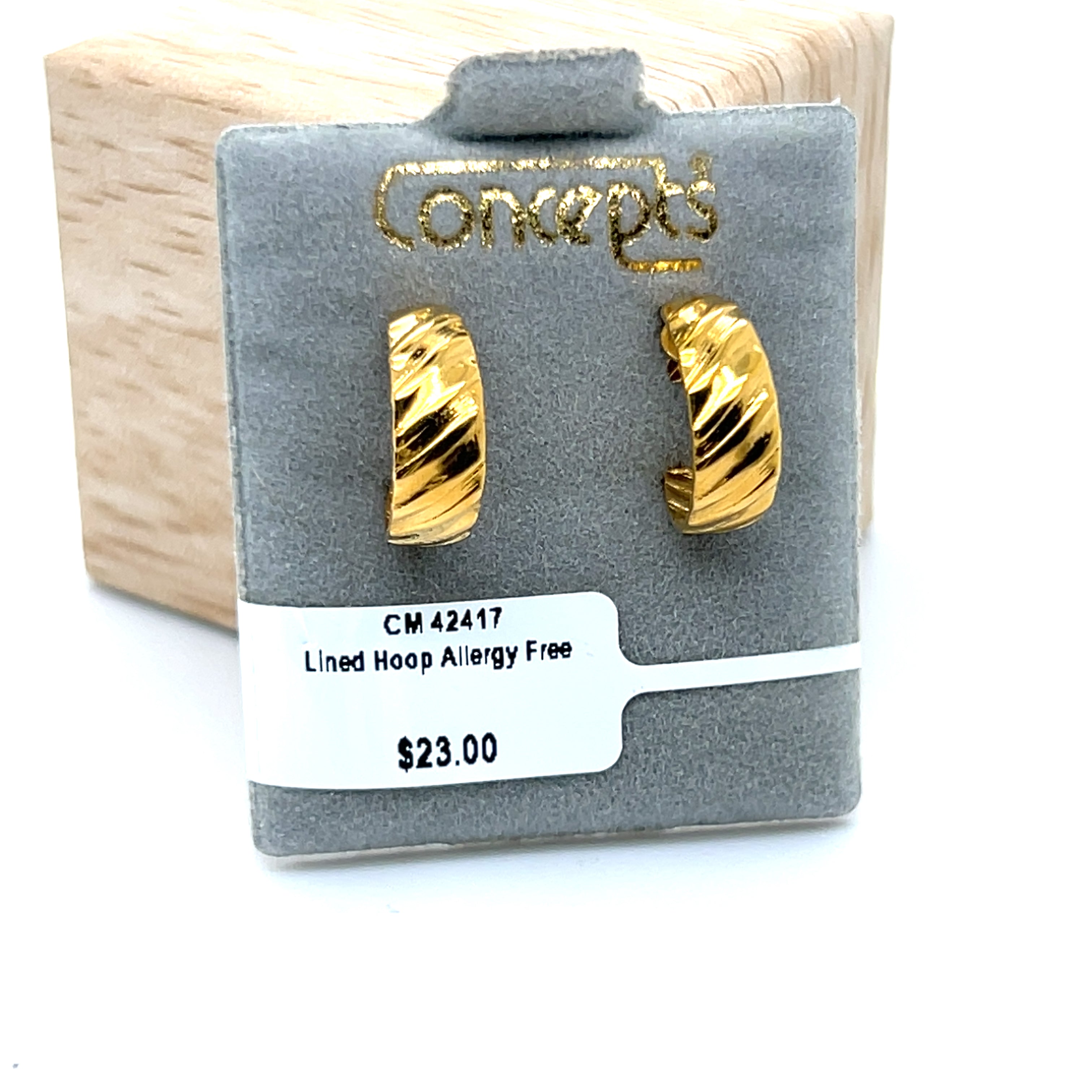 Textured Hoop Allergy Free Earrings