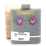 7x5 Pink Sapphire Allergy Free Earrings