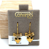 Heart & Bow Fish Hook Allergy Free Earrings