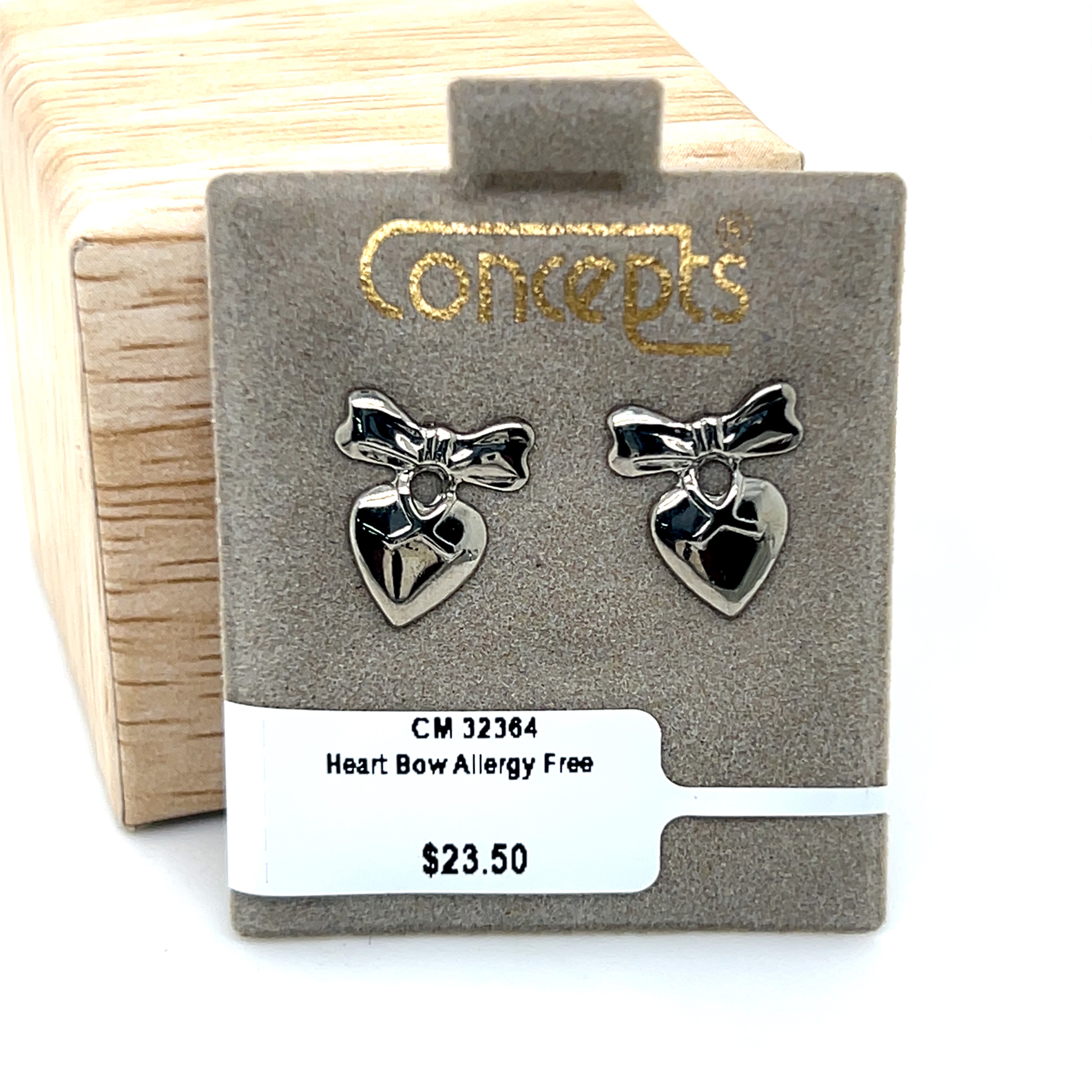 Heart Bow Allergy Free Earrings