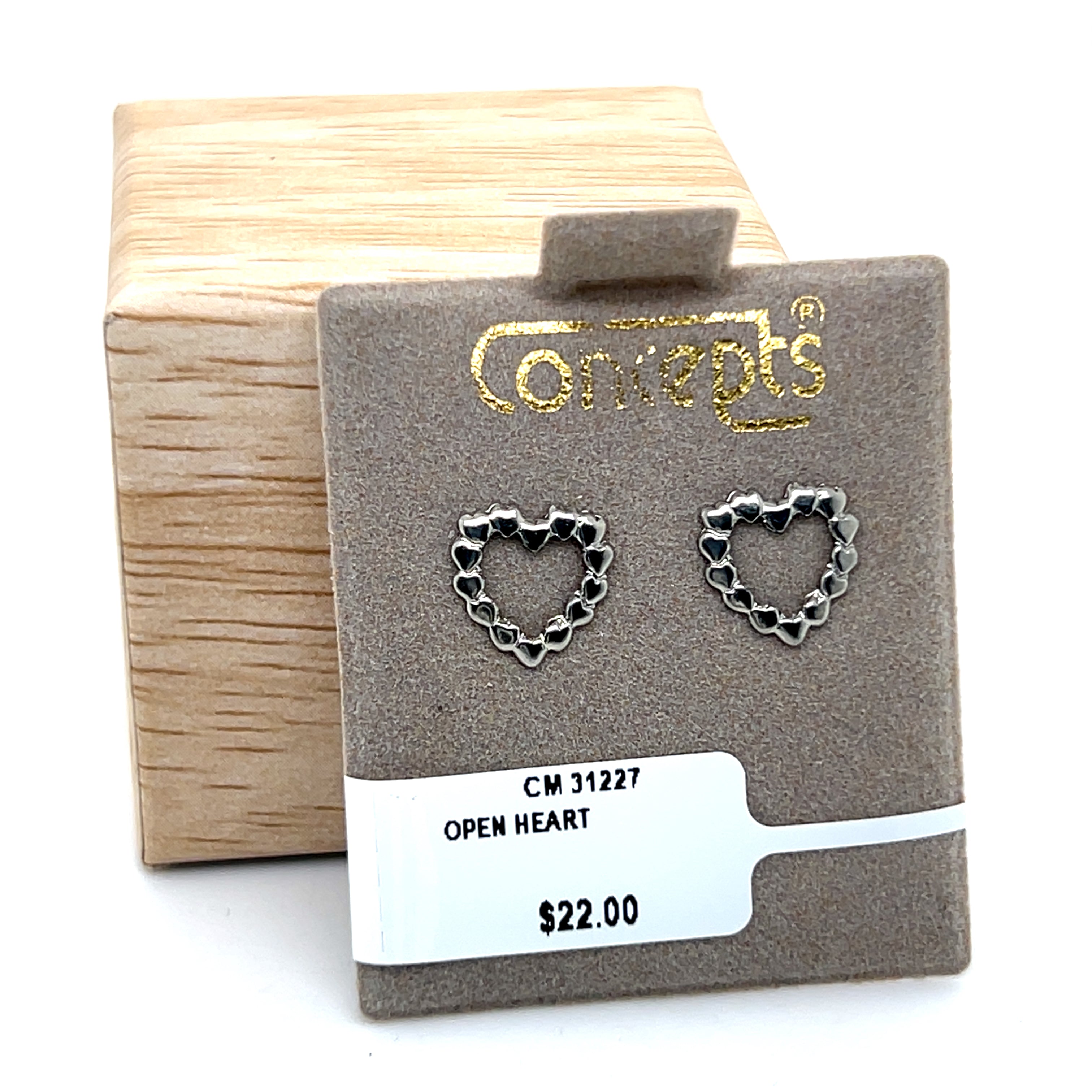 Beaded Open Heart Allergy Free Earrings