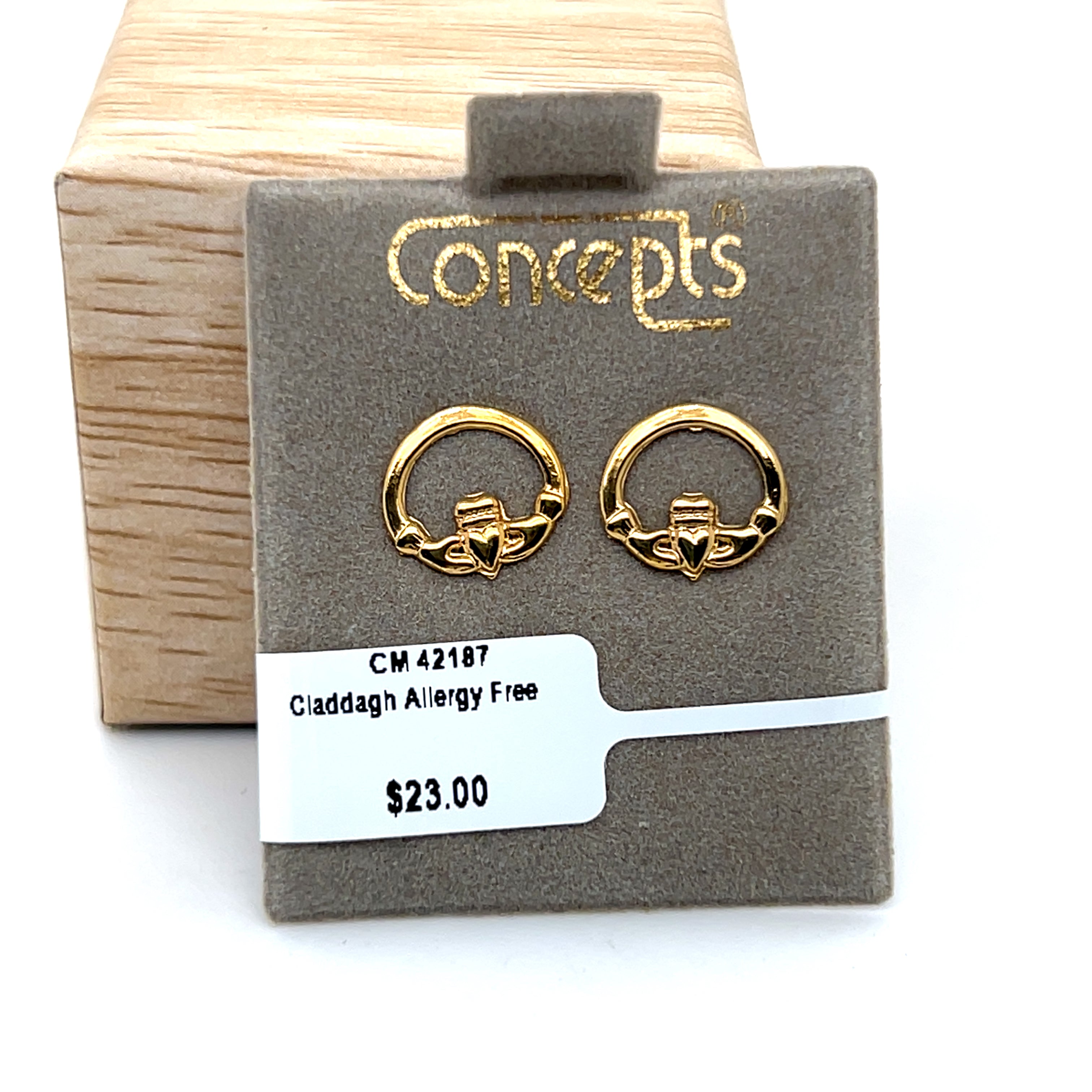 Concepts ~3/8" Claddagh Allergy Free Earrings