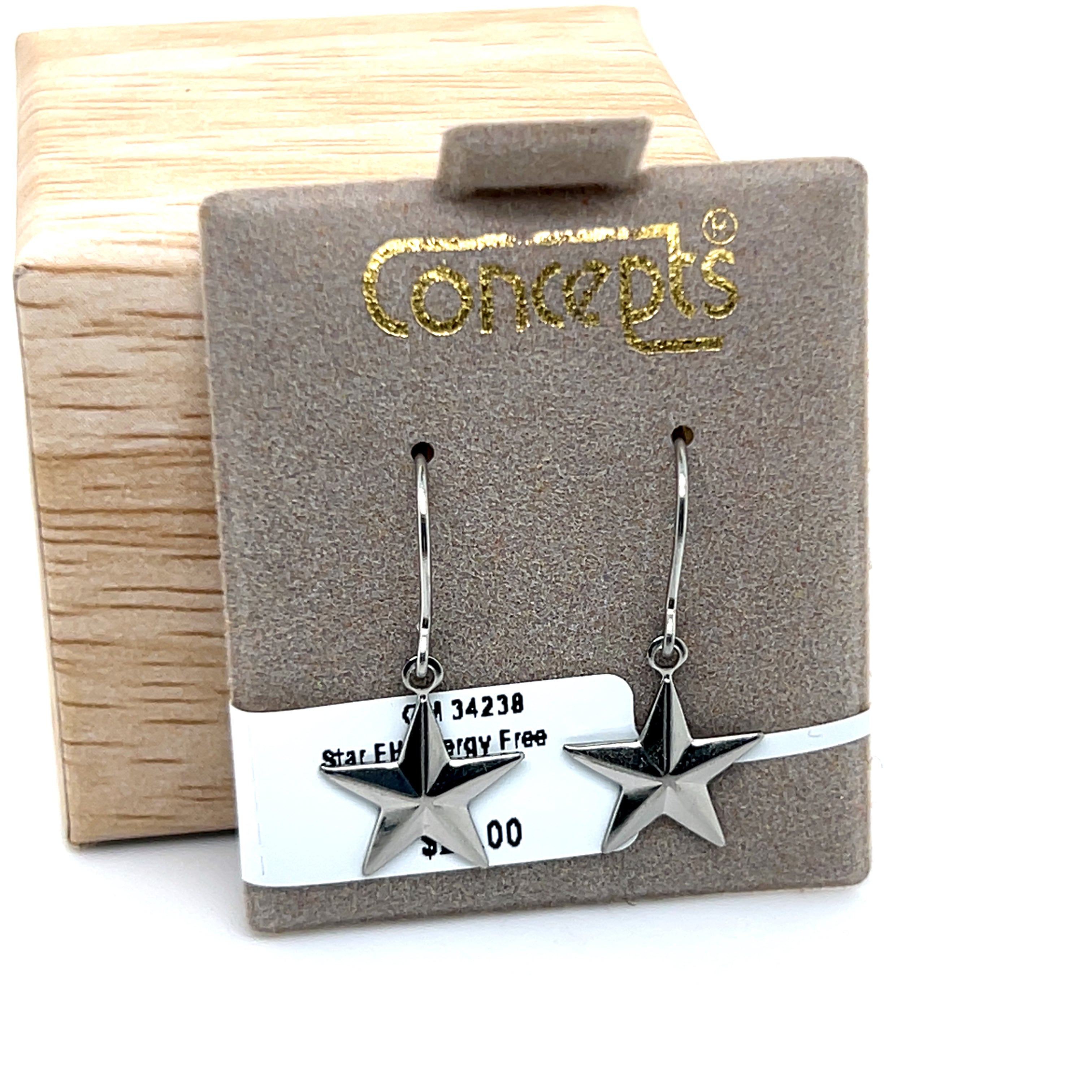 Star Fishhook Allergy Free Earrings