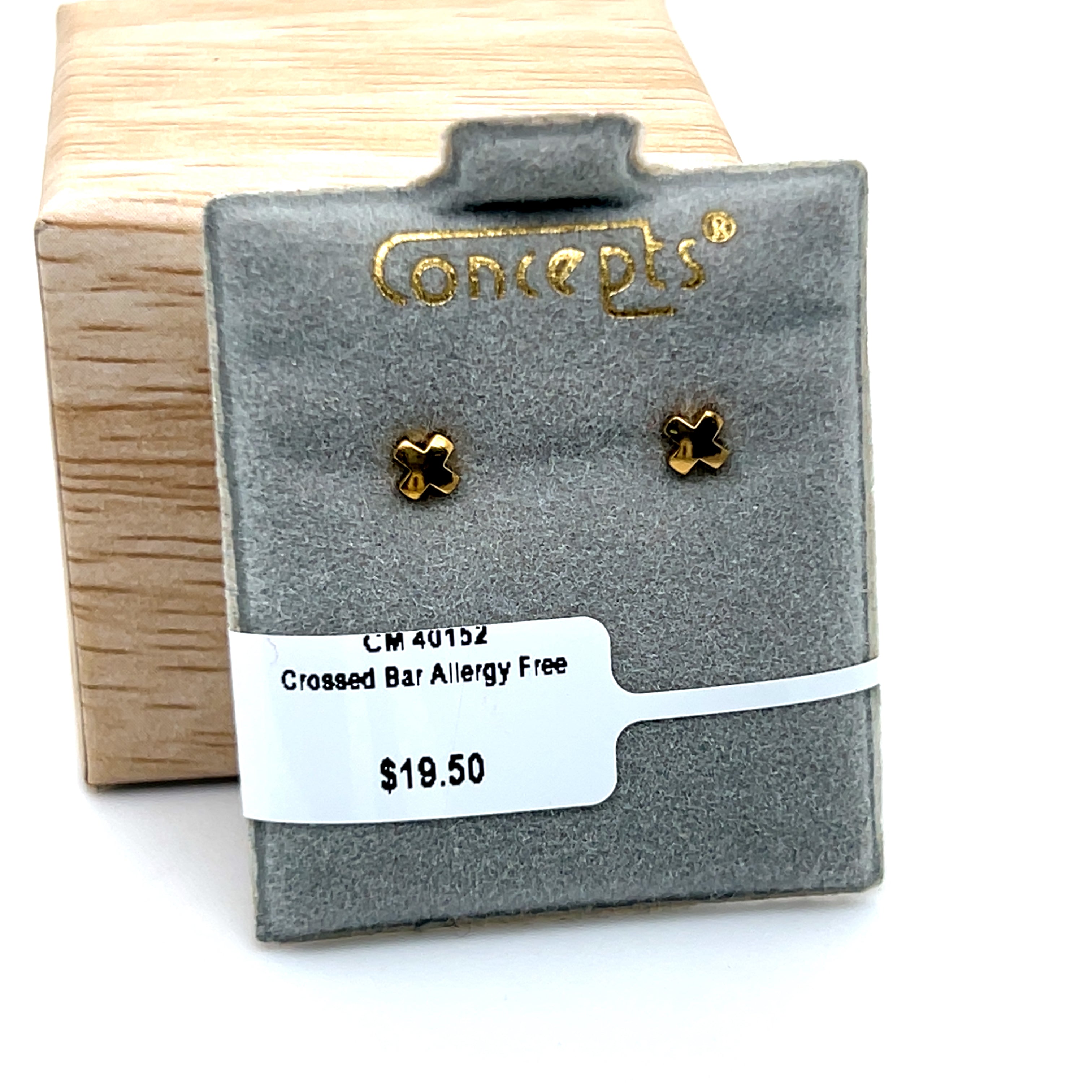 Crossed Bar Allergy Free Earrings