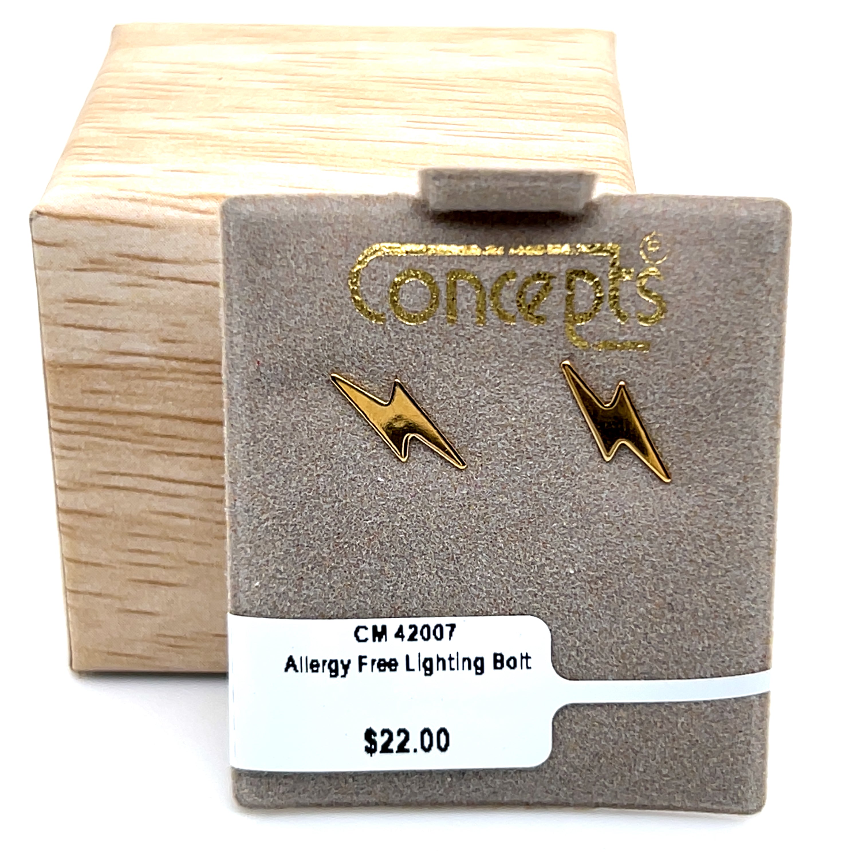 Concepts ~11x4mm Lightning Bolt Allergy Free Earrings
