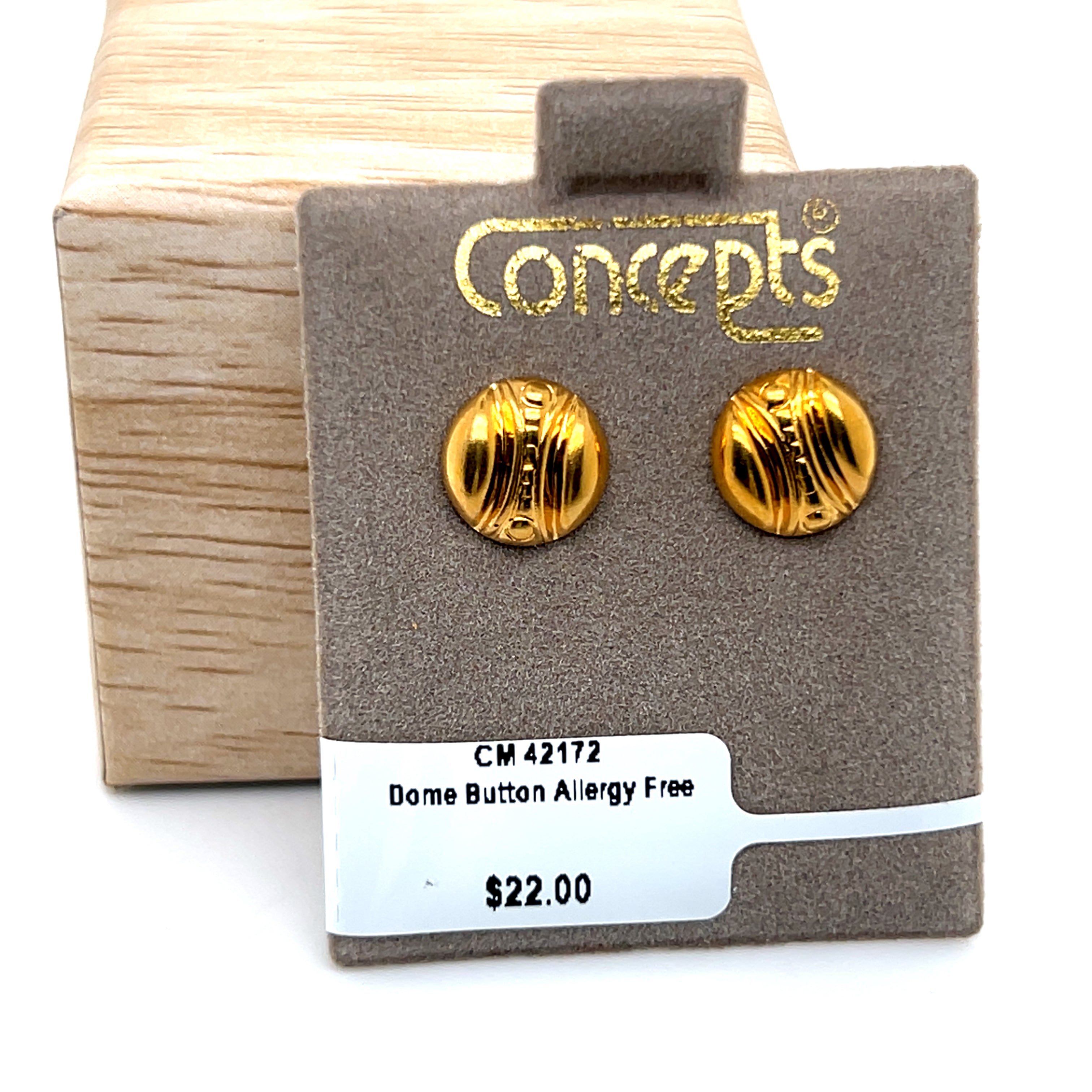 Dome Button Allergy Free Earrings