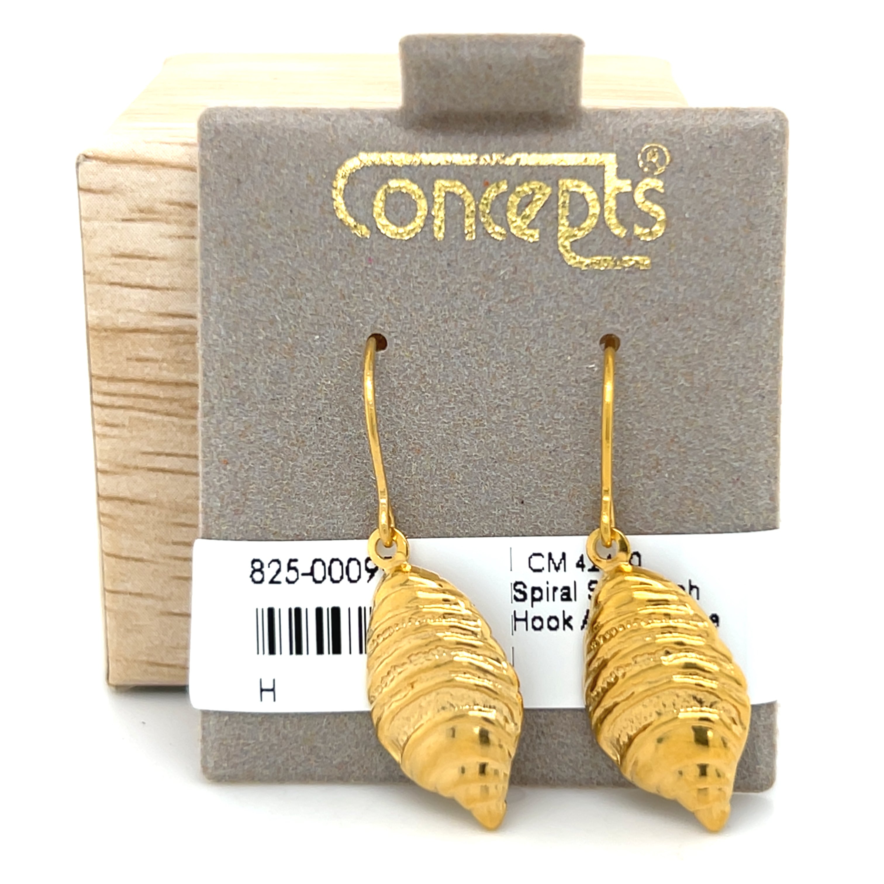 Spiral Shell Fish Hook Allergy Free Earrings