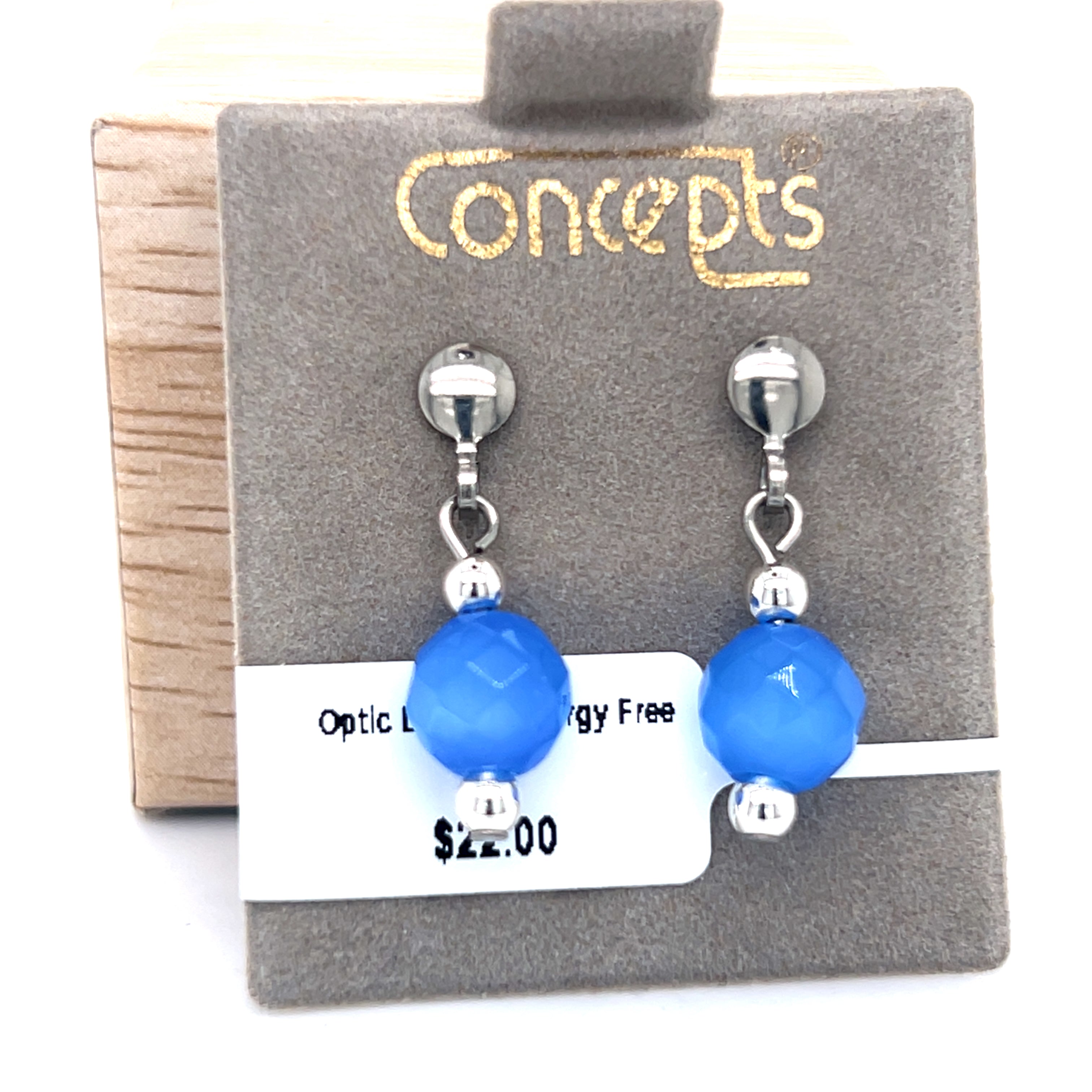 Optic Light Blue Allergy Free Dangle Earrings
