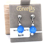 Optic Light Blue Allergy Free Dangle Earrings