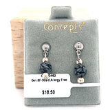 Genuine Obsidian Allergy Free Earrings