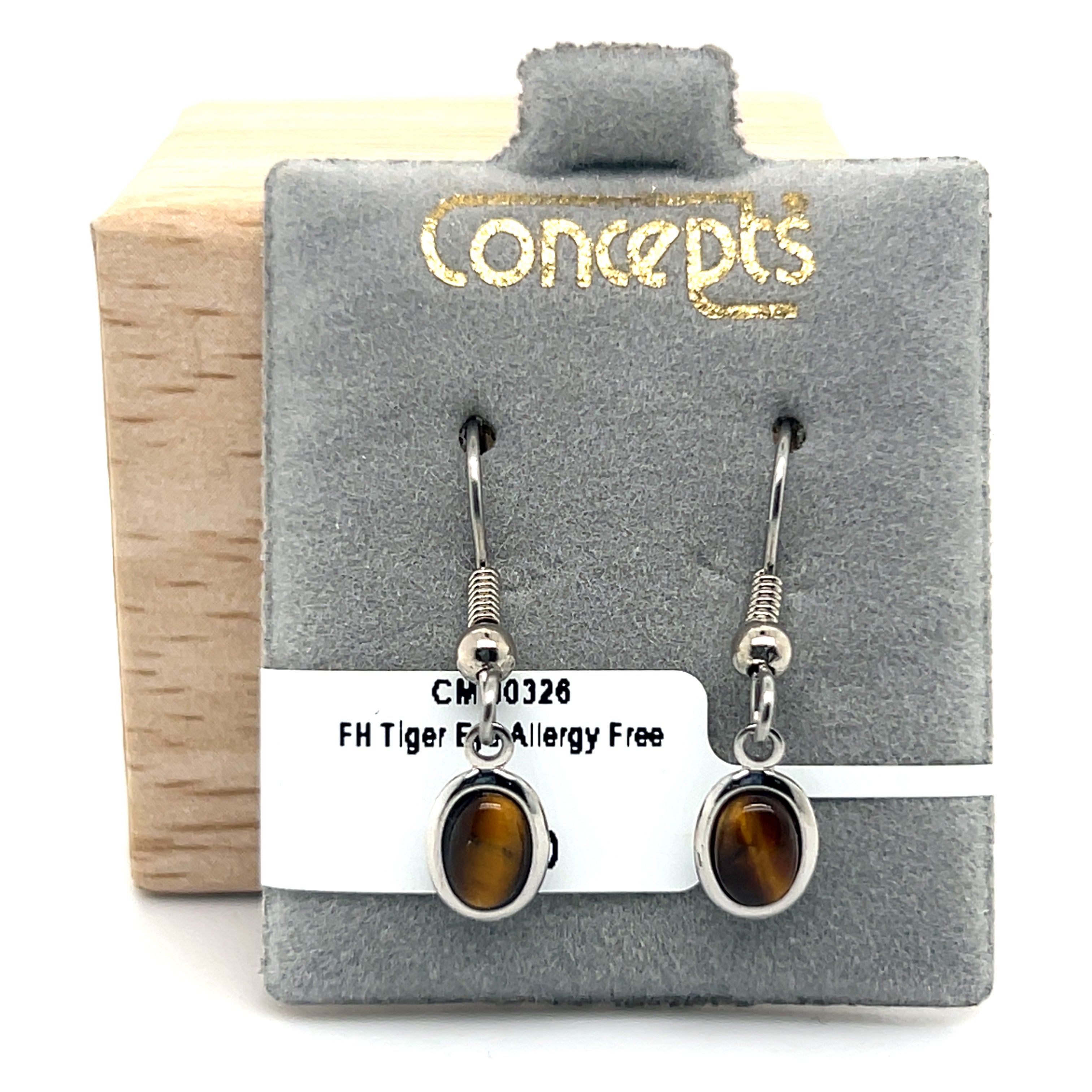 Tiger's Eye Fishhook Allergy Free Earrings