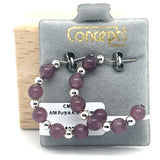 Purple Beaded Hoop Allergy Free Earrings