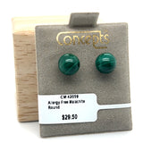 Concepts Malachite ~8mm Round Allergy Free Earrings