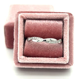 14K White Gold 0.10 Carat Total Weight (20) Round Diamond Twisted Wedding Anniversary Stackable Band Ring.