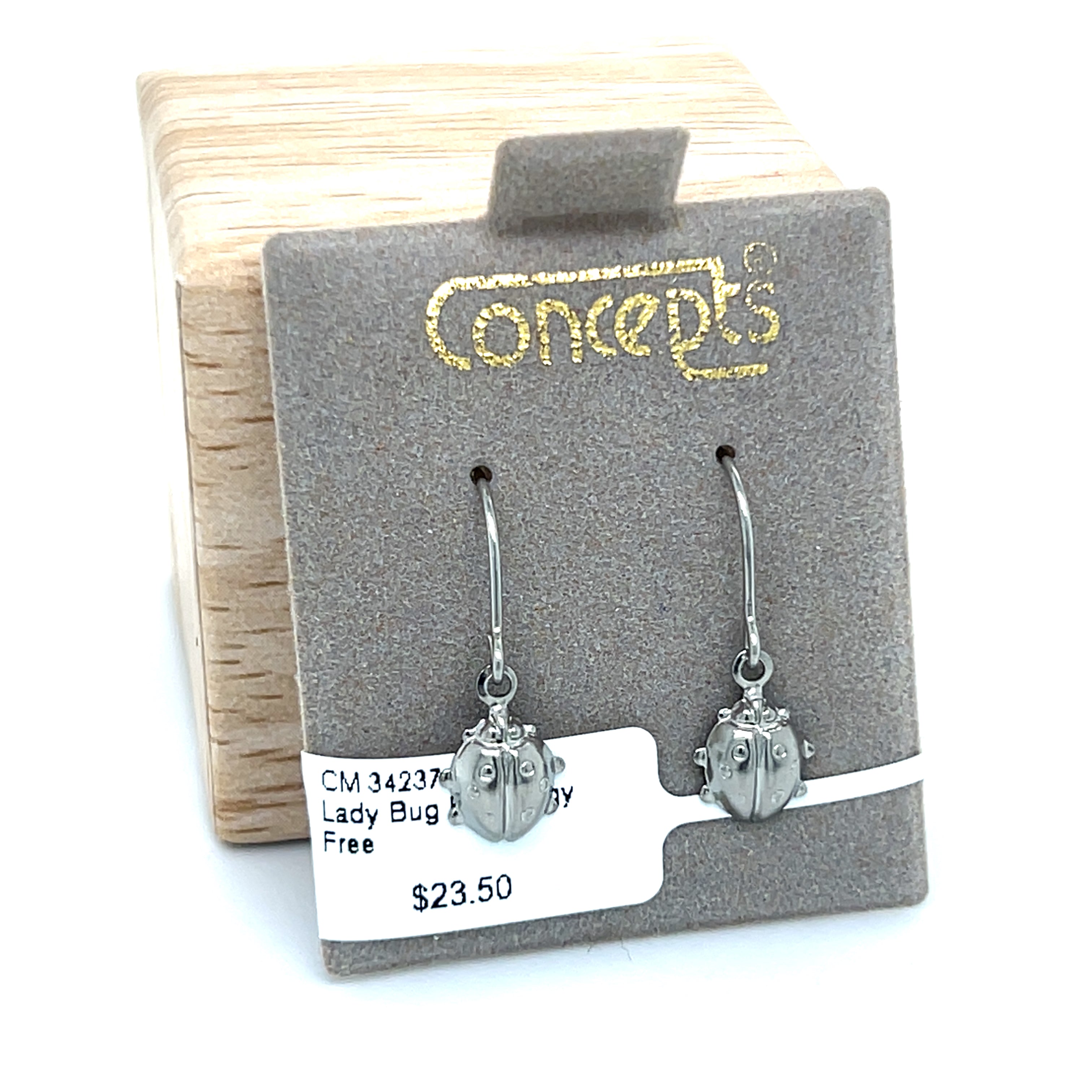 Lady Bug Friction Back Allergy Free Earrings
