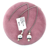 Silver Bead Large V Wire Allergy Free Earrings