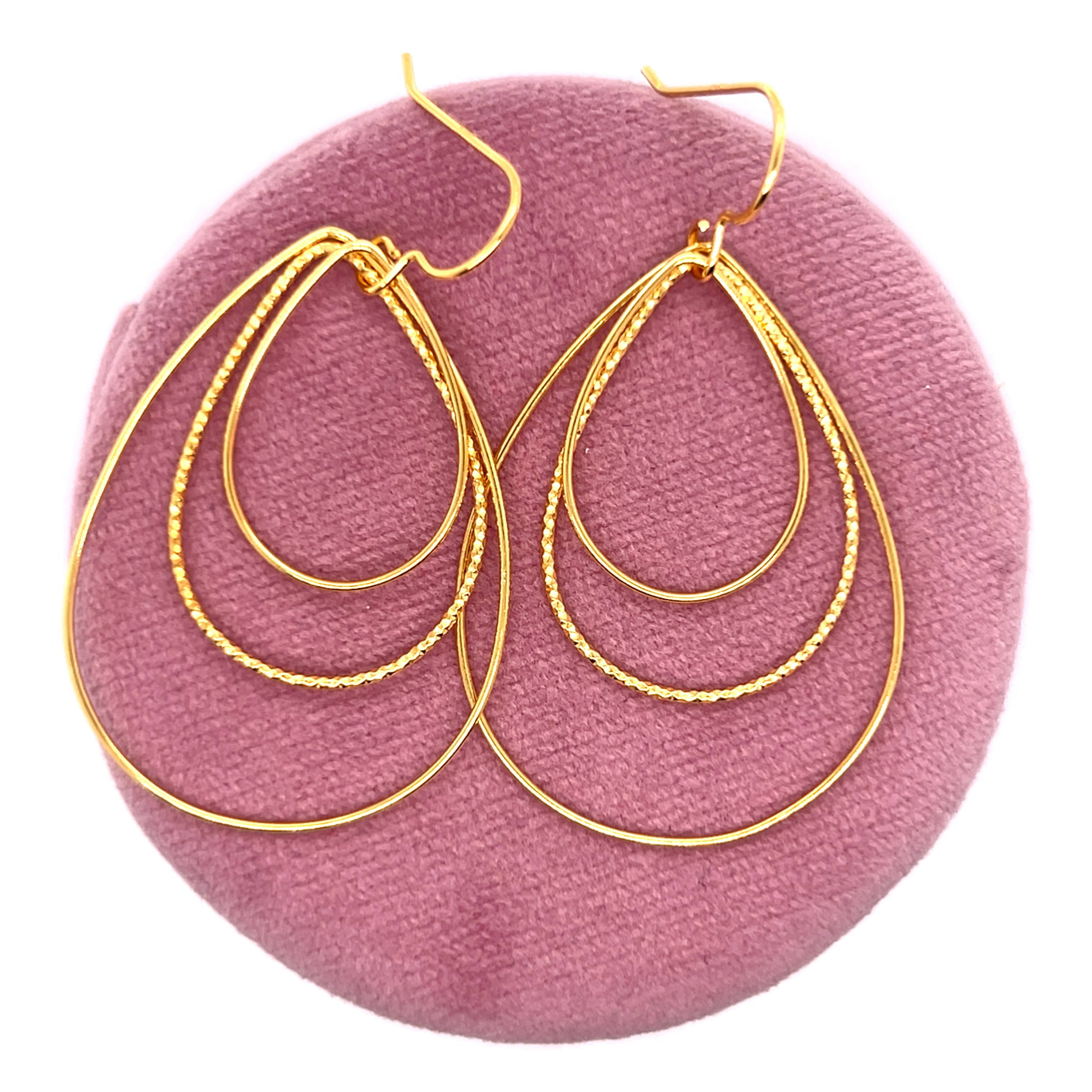 Sterling Silver Yellow Gold Plated Teardrop Earrings