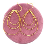 Sterling Silver Yellow Gold Plated Teardrop Earrings
