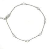 Sterling Silver Clear Cubic Zirconia by the Yard Anklet 9+1"